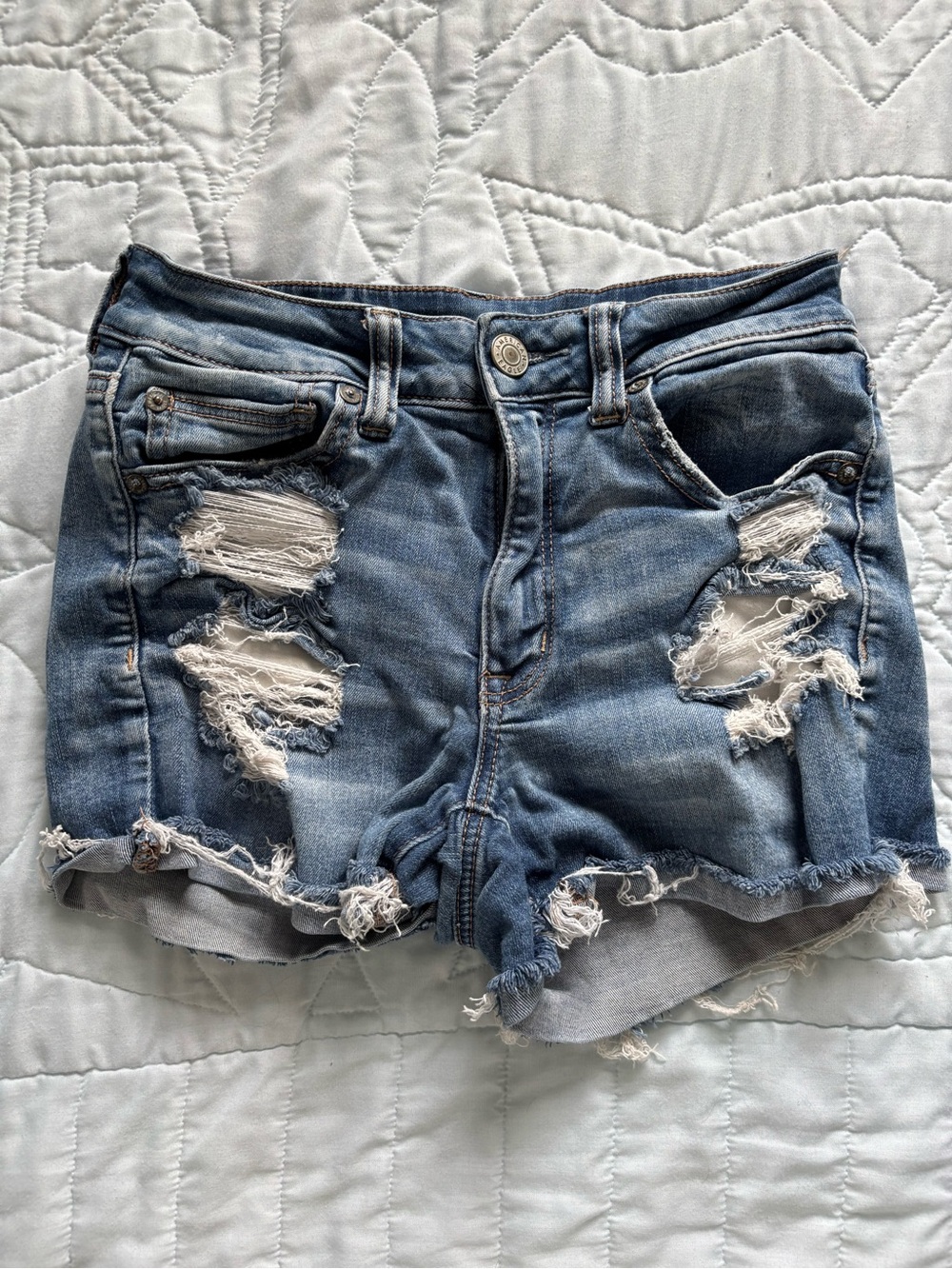 American Eagle Outfitters Distressed Blue Jean Shorts